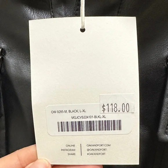 OAK + FORT Black Shirt Jacket - Picture 6 of 7